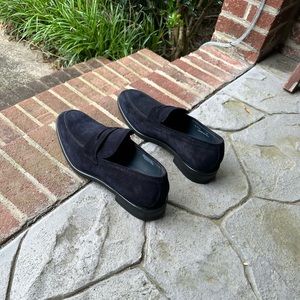 Size 14-USA (48-EURO) BRAND NEW Blue Suede Calzoleria Toscana Slip-On Loafers